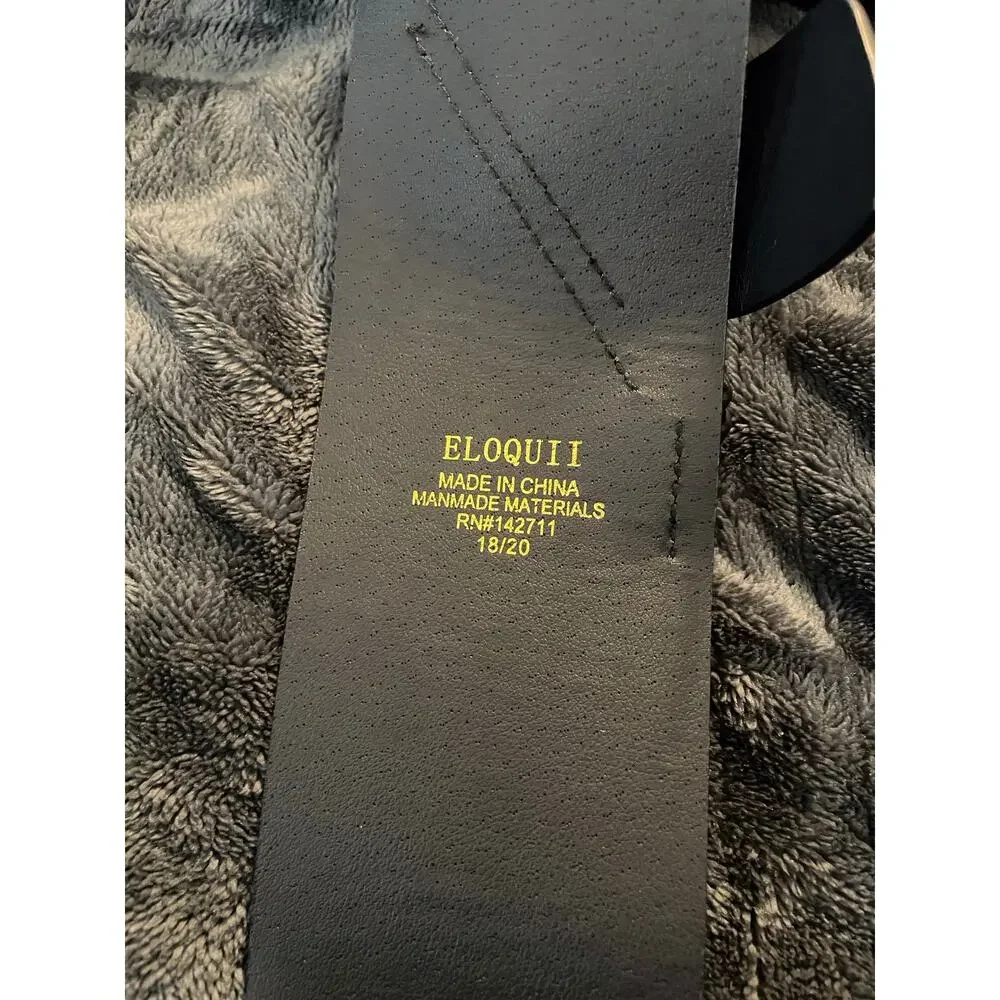 ELOQUII Black Faux Leather Wrap Belt Plus Size 18/20